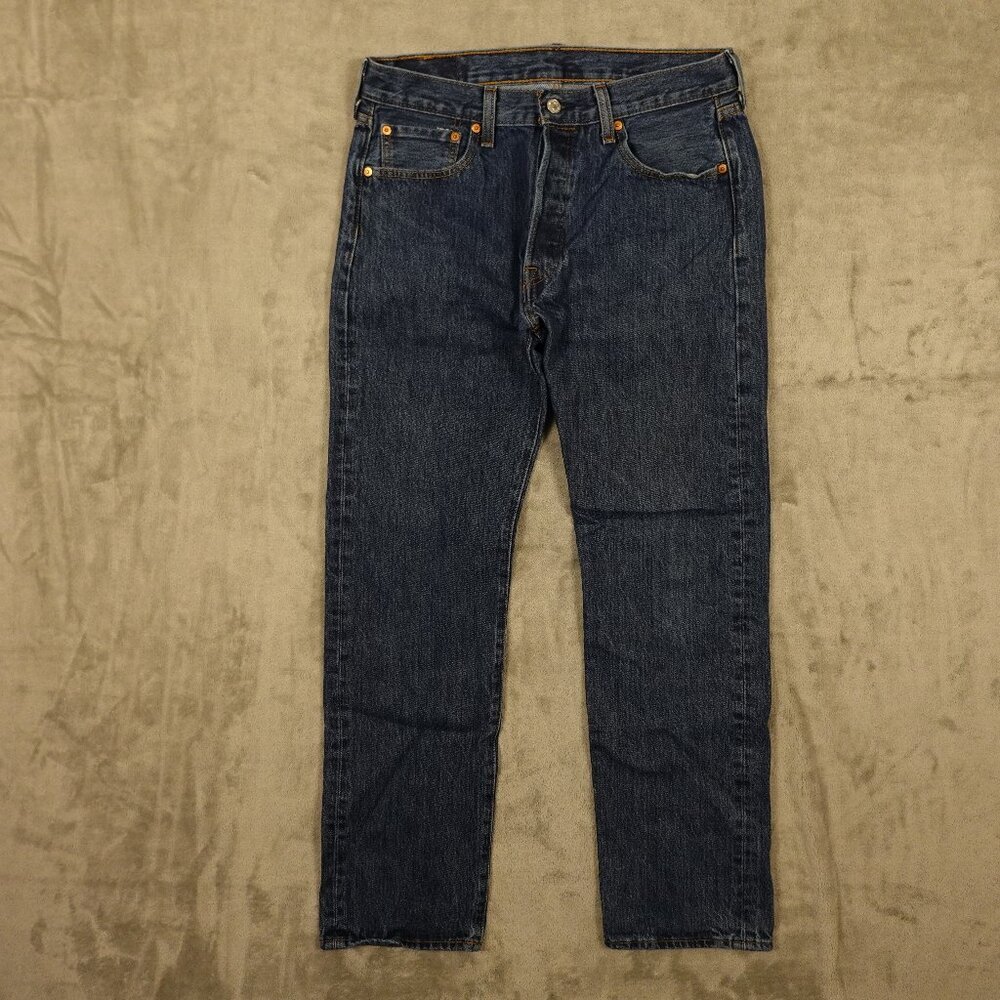Levi's jeans 501 Original Fit straight men's 32x32 stonewash blue‎ denim red tab